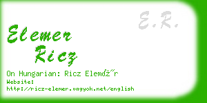 elemer ricz business card